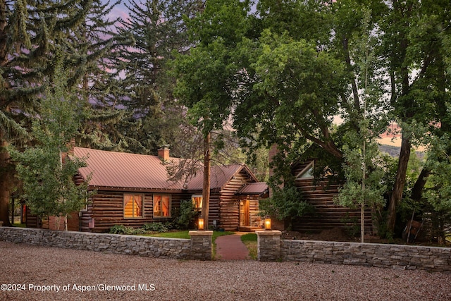 view of log-style house