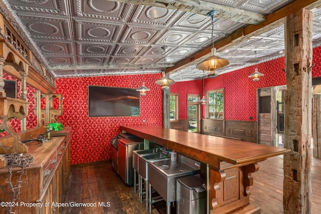 interior space with hardwood / wood-style flooring