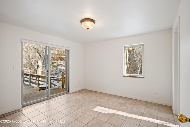 view of tiled spare room