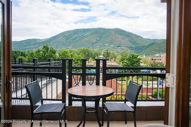 balcony with a mountain view