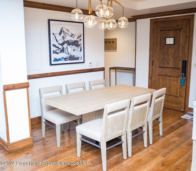 dining room featuring wood-type flooring