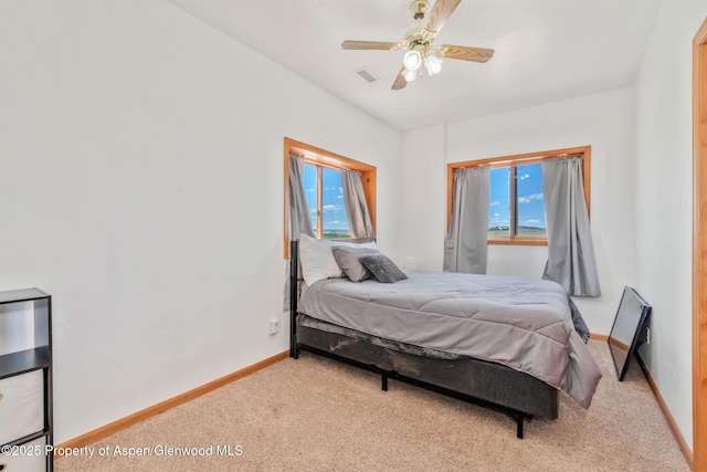 1600 County Road 30, Craig, CO 81625 - carpeted bedroom with multiple windows, baseboards, and a ceiling fan
