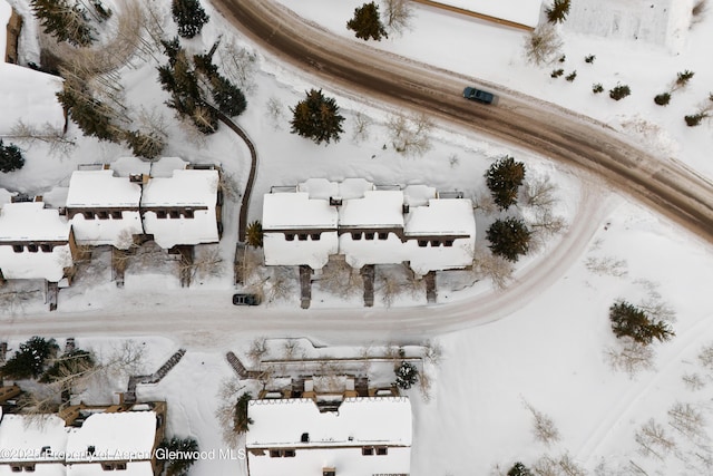 view of snowy aerial view