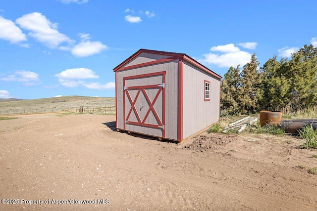 view of shed