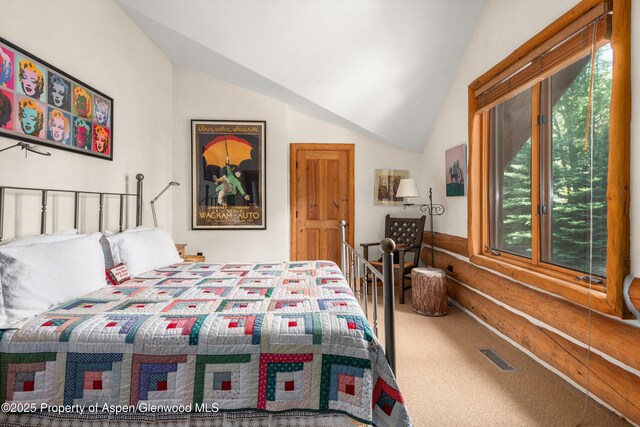 408 Gerbaz Way, Snowmass, CO 81654 - carpeted bedroom with vaulted ceiling