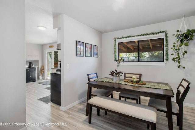 10 Spruce Ct, Parachute, CO 81635 - dining area with light wood-type flooring and baseboards