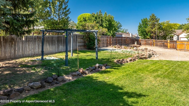 10 Spruce Ct, Parachute, CO 81635 - fenced backyard featuring a pergola