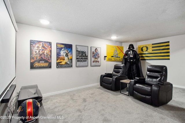 10 Spruce Ct, Parachute, CO 81635 - carpeted home theater with a textured ceiling and recessed lighting