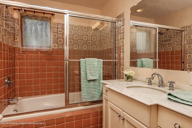 222 Crest Point Dr, Carbondale, CO 81623 - bathroom featuring vanity and shower / bath combination with glass door