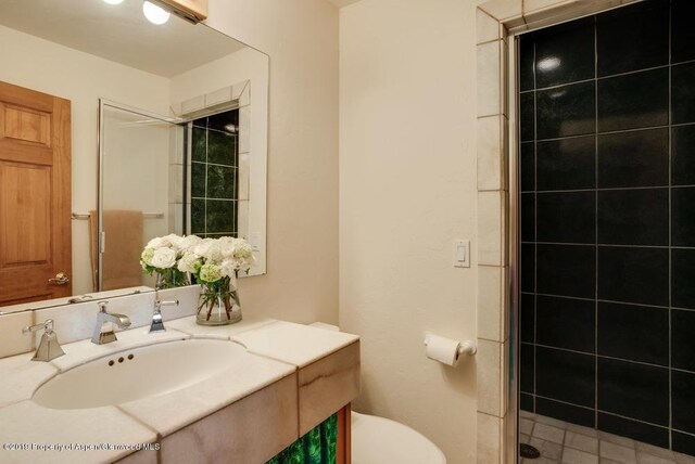 222 Crest Point Dr, Carbondale, CO 81623 - bathroom with vanity, toilet, and walk in shower