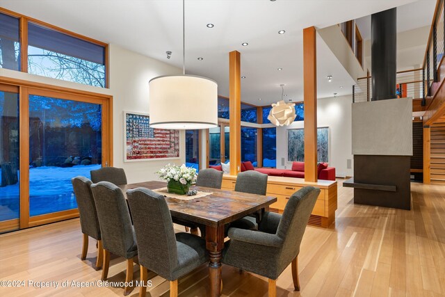 dining room featuring light hardwood / wood-style floors