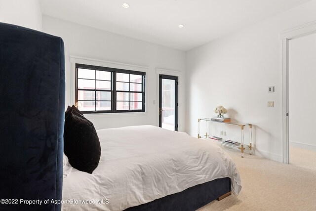 2908 Juniper Hill Dr, Aspen, CO 81611 - bedroom with carpet floors, recessed lighting, and access to outside