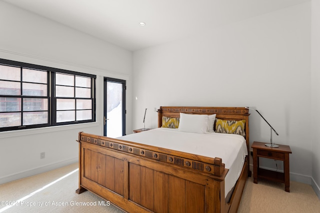 2908 Juniper Hill Dr, Aspen, CO 81611 - bedroom with light carpet, access to outside, and recessed lighting