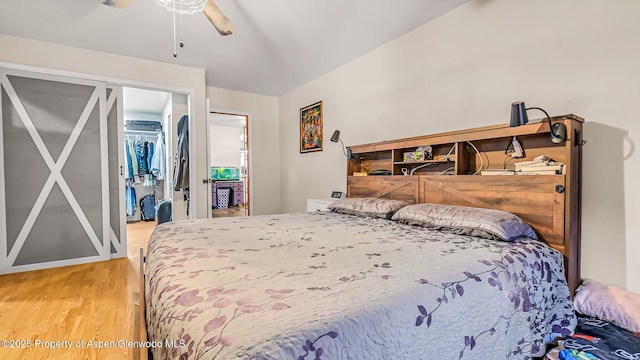 600 Rose St, Craig, CO 81625 - bedroom with light wood-type flooring, a ceiling fan, and a closet