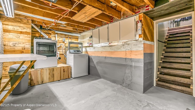600 Rose St, Craig, CO 81625 - unfinished below grade area featuring washer / clothes dryer and stairway