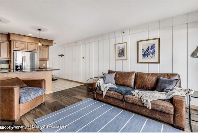 living area with light wood-style flooring