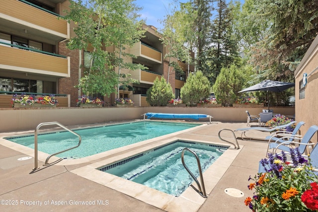1024 E Hopkins Ave # 16, Aspen, CO 81611 - community pool with a hot tub and a patio area