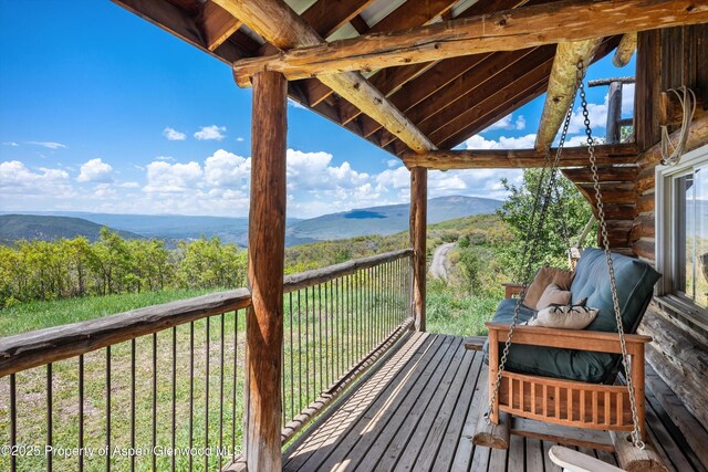 3714 Bear Ridge Rd, Basalt, CO 81621 - deck featuring a mountain view