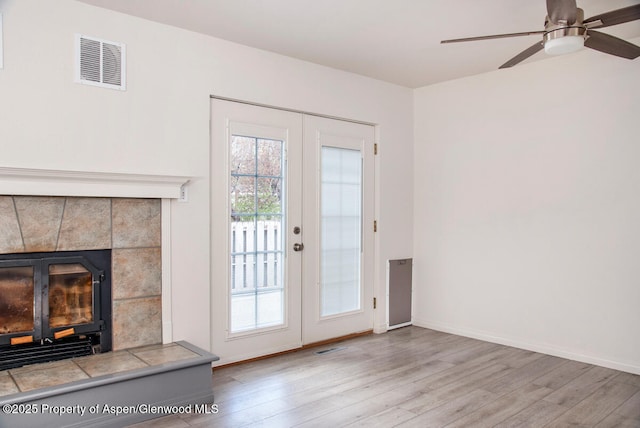 681 S 2nd St Unit A, Carbondale, CO 81623 - doorway featuring wood finished floors, visible vents, a healthy amount of sunlight, and french doors