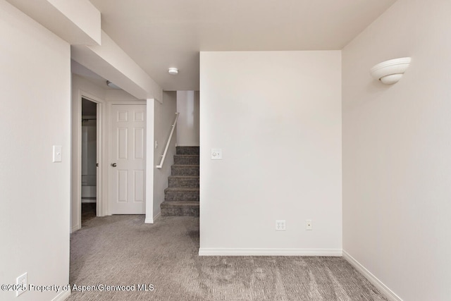 681 S 2nd St Unit A, Carbondale, CO 81623 - unfurnished room featuring carpet, stairs, and baseboards