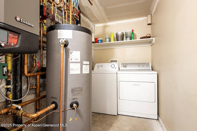 1199 Vitos Way, Carbondale, CO 81623 - laundry room with water heater and washer and clothes dryer