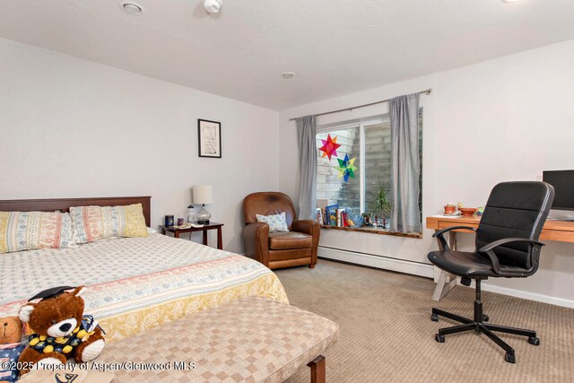 1199 Vitos Way, Carbondale, CO 81623 - bedroom with carpet flooring, a baseboard radiator, and a desk
