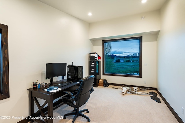 103 Ranch Ln, Glenwood Springs, CO 81601 - carpeted office space with baseboards and recessed lighting