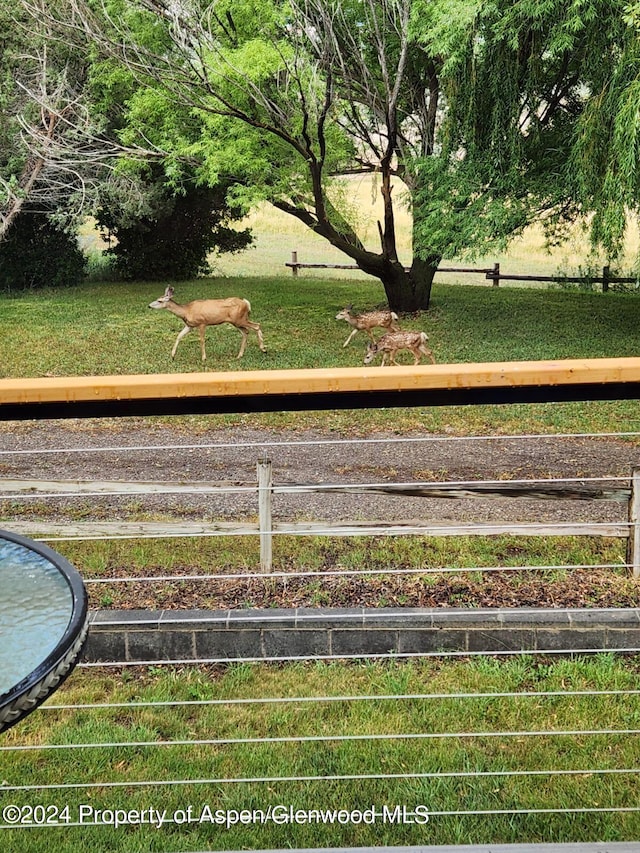 view of property's community featuring a yard