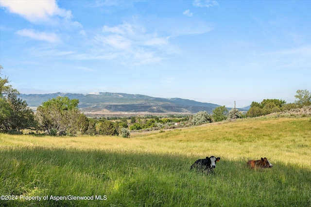 view of mountain feature featuring a rural view