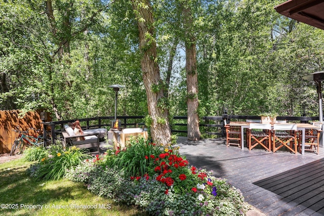 373 Sopris Creek Rd Unit 6, Basalt, CO 81621 - wooden terrace featuring outdoor dining space