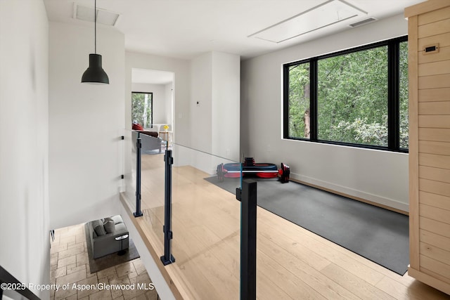 373 Sopris Creek Rd Unit 6, Basalt, CO 81621 - exercise room with attic access and wood finished floors