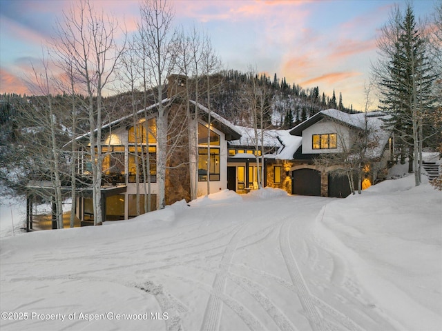 exterior space featuring an attached garage