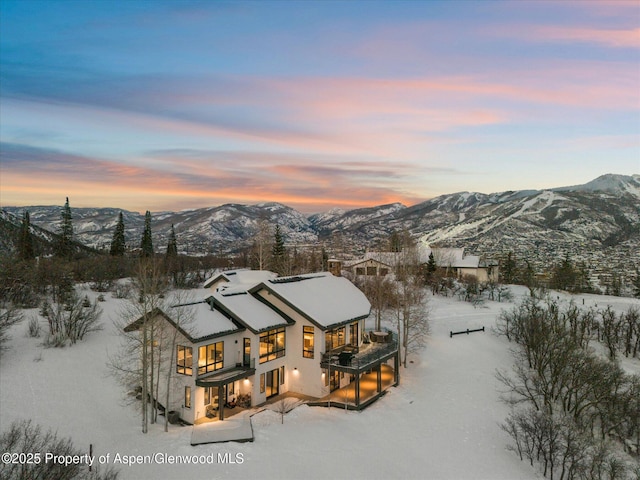 exterior space with a mountain view