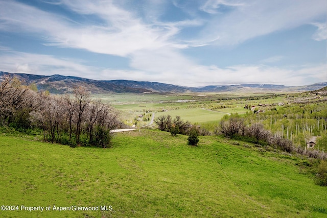 view of mountain feature featuring a rural view