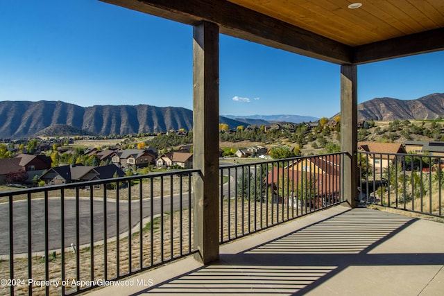 balcony with a mountain view