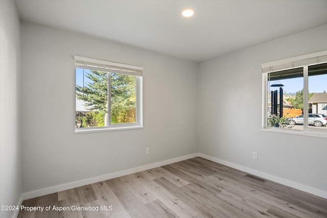 empty room featuring light wood-type flooring