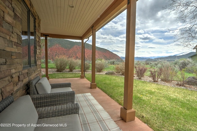 86 Sunrise Ct, Glenwood Springs, CO 81601 - view of patio / terrace featuring a mountain view