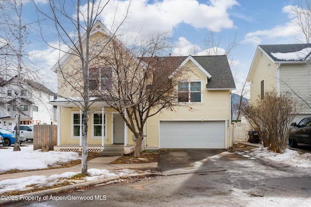 view of front of house with a garage