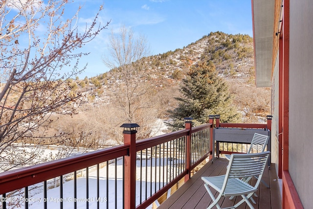 10 Laird Ln, Glenwood Springs, CO 81601 - wooden terrace featuring a mountain view