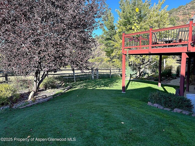 10 Laird Ln, Glenwood Springs, CO 81601 - view of yard with a wooden deck