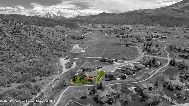 10 Laird Ln, Glenwood Springs, CO 81601 - aerial view of residential area featuring a mountainous background and property boundaries highlighted