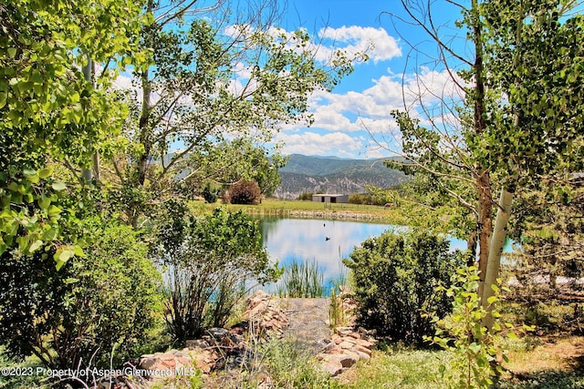 water view with a mountain view