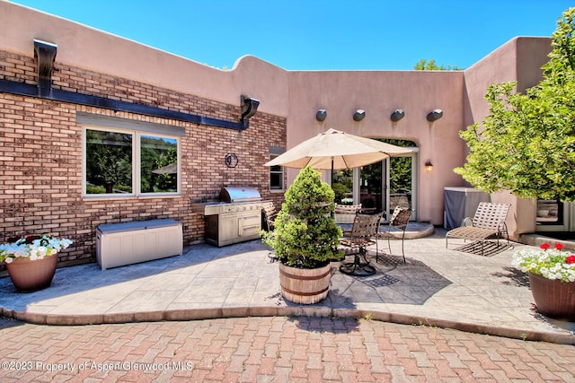 view of patio with grilling area