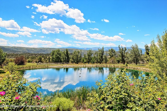 property view of water with a mountain view