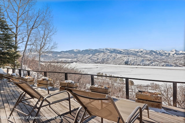 260 Star Mesa Rd, Aspen, CO 81611 - snow covered deck featuring a mountain view