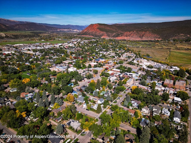 aerial view featuring a mountain view