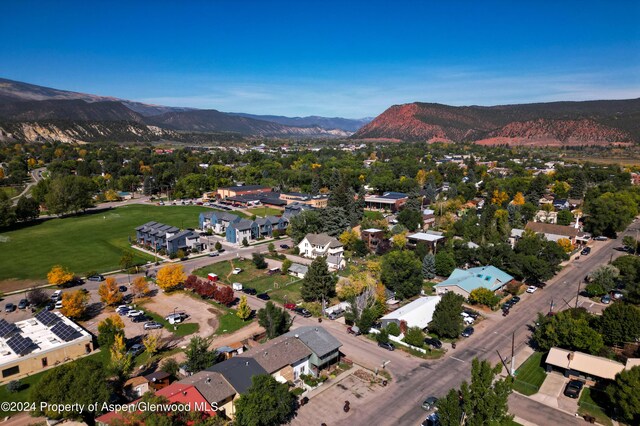 aerial view featuring a mountain view