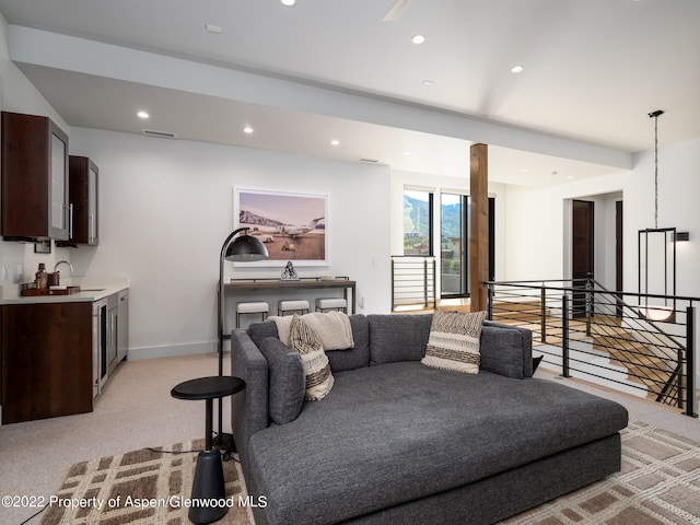 view of carpeted living room