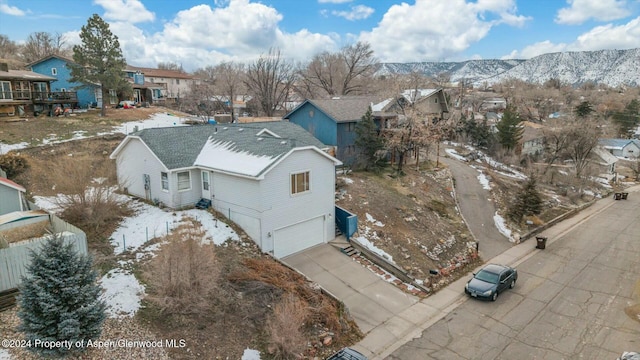 aerial view featuring a mountain view