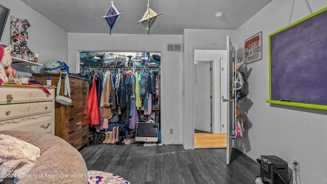 spacious closet featuring dark wood-type flooring